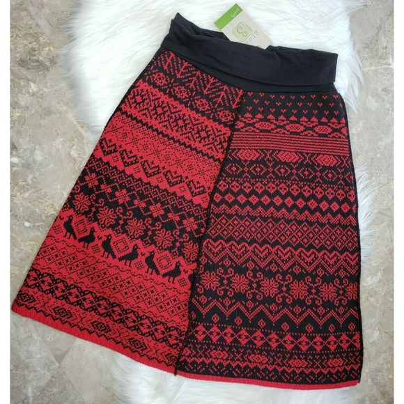 Green 3 Apparel Dresses & Skirts - GREEN 3 Nordic Sweater Repurposed Skirt Sz Small